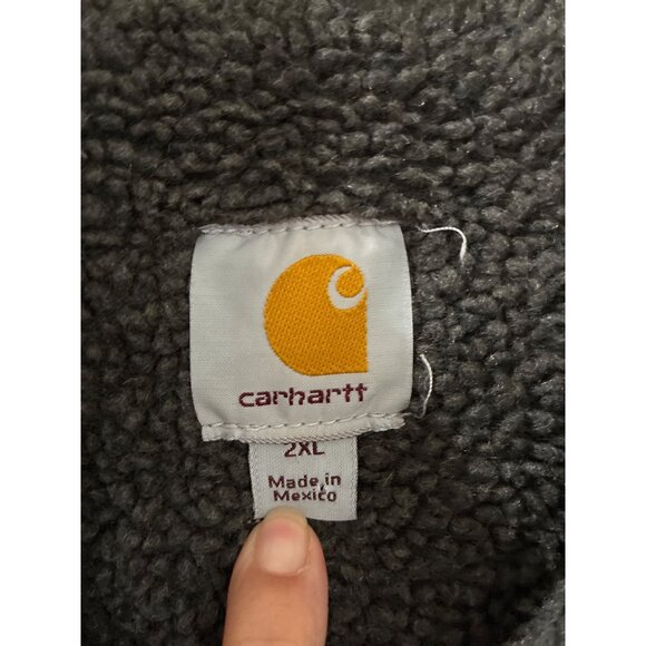 Carhartt V33 GVL Sherpa-lined mock-neck vest in gravel or grey men's 2x Full zip - Picture 3 of 8